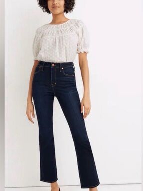 Madewell High-Rise Dark Blue Women's Curvy Cali Demi-Boot Jeans